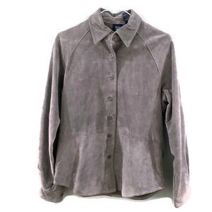 Hunt Club 100% Genuine Leather Shacket - Gray S